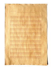 Vintage Music score paper on white background.