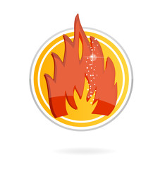 red fire on the circle