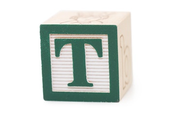 Cubes with letters isolated on white