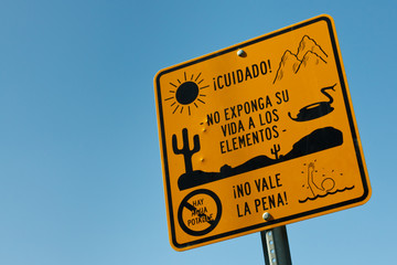 Warning Sign for Illegal Immigrants