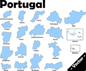 Portugals Provinzen - Vektor