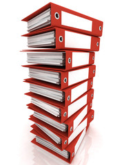 Isolated folders for papers on a white background