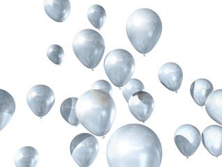 white balloons isolated