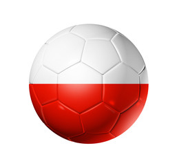 Soccer football ball with Poland flag