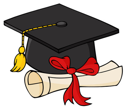 cartoon graduation diploma