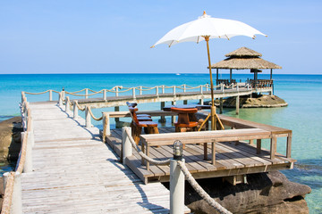 Pier over waters . Thailand .