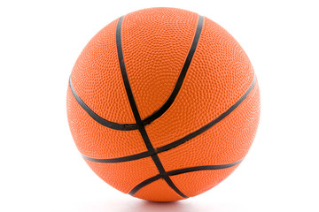 orange basketball ball isolated on white background.