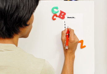 Setting Up Grocery List on Fridge
