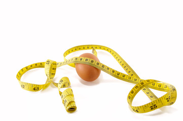 egg and measuring tape