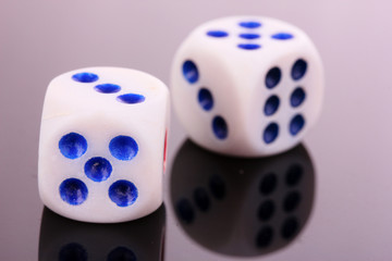 Dices isolated on gray background