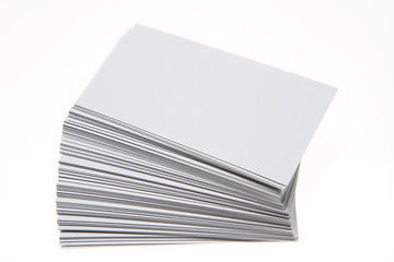 Stack of blank white business cards