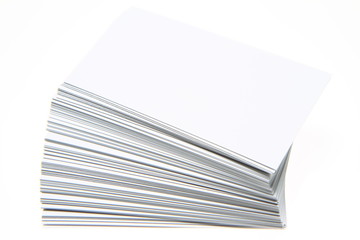 Stack of blank white business cards