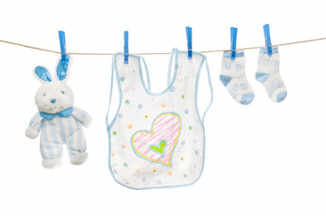 clothesline with baby clothes