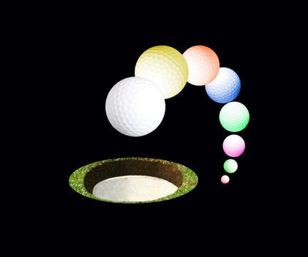 Colorful golf balls