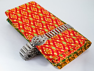 Traditional Thai Cloth with Silver Belt