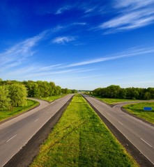 two way asphalt road