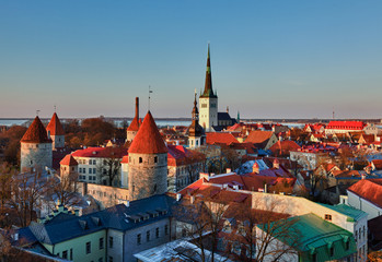 Naklejka na ściany i meble Stare miasto Tallinn Estonia