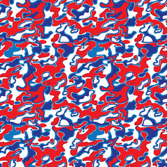 Seamless military pattern with US national flag colors
