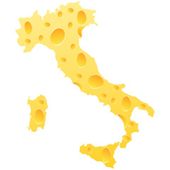 italian map made of cheese