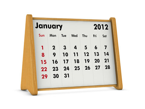 January 2012 - desk calendar