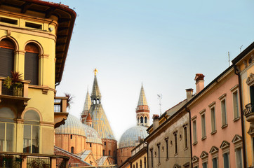 Fototapeta na wymiar Beautiful old buildings and Saint Anthony Church in Padova