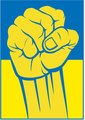 ukraine fist (flag of ukraine)