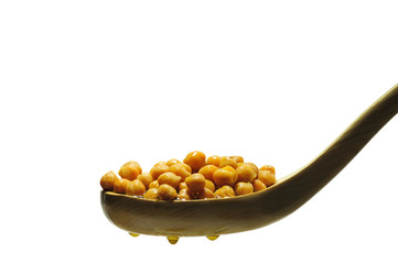 Chickpea with wood spoon
