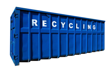 Recycling container isolated, business and ecology