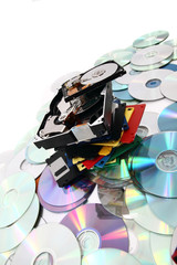 hdd, floppy, dvd and cd-rom  data background
