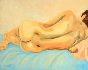 Zelfklevend Fotobehang Nude Person Sleeping © SeanPavonePhoto