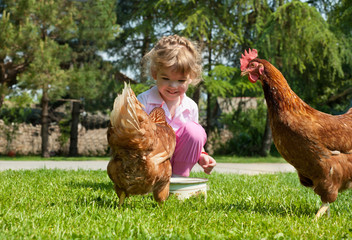 girl and Chicken