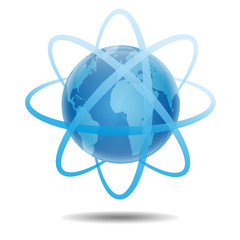 Icono 3d planeta tierra con trayectorias © teracreonte