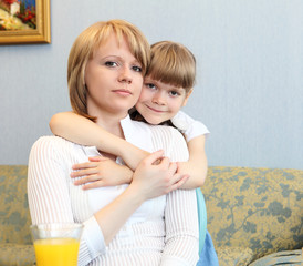 young mother with her little daughter