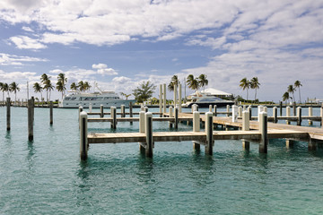 Yachts moored in Cape Eleuthera