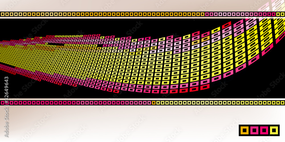 Aufkleber abstract tech layout with yellow and purple shape