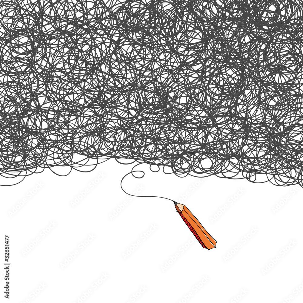 Poster simple pencil. creativity theme background with copy-space