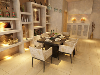 3d interior of modern living-room