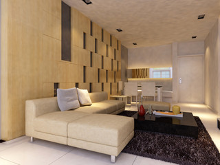 3d interior of modern living-room