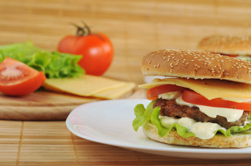 hamburger with cutlet