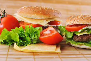 hamburger with cutlet