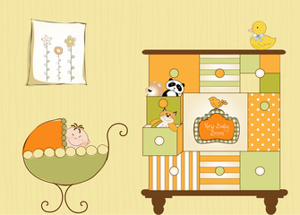 new baby greeting card with nice closed