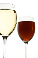 three wine glasses