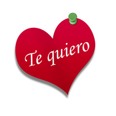 Corazón de papel texto: Te quiero