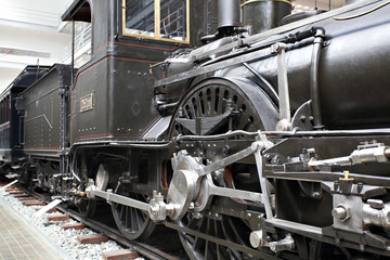 Detail of old steam locomotive