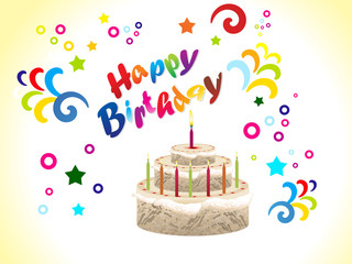 abstract birthday card with cake