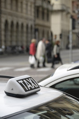 Parked taxi car roof detail