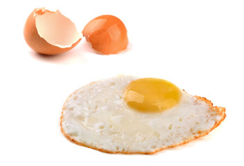 Fried egg and egg shell