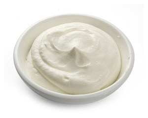 Fototapeta na wymiar Sour cream in bowl