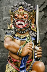 Afwasbaar Fotobehang Indonesië statue in temple bali indonesia