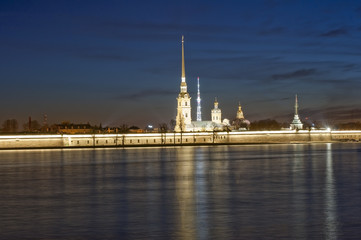 Fototapeta na wymiar The Peter and Paul Fortress in St.-Petersburg